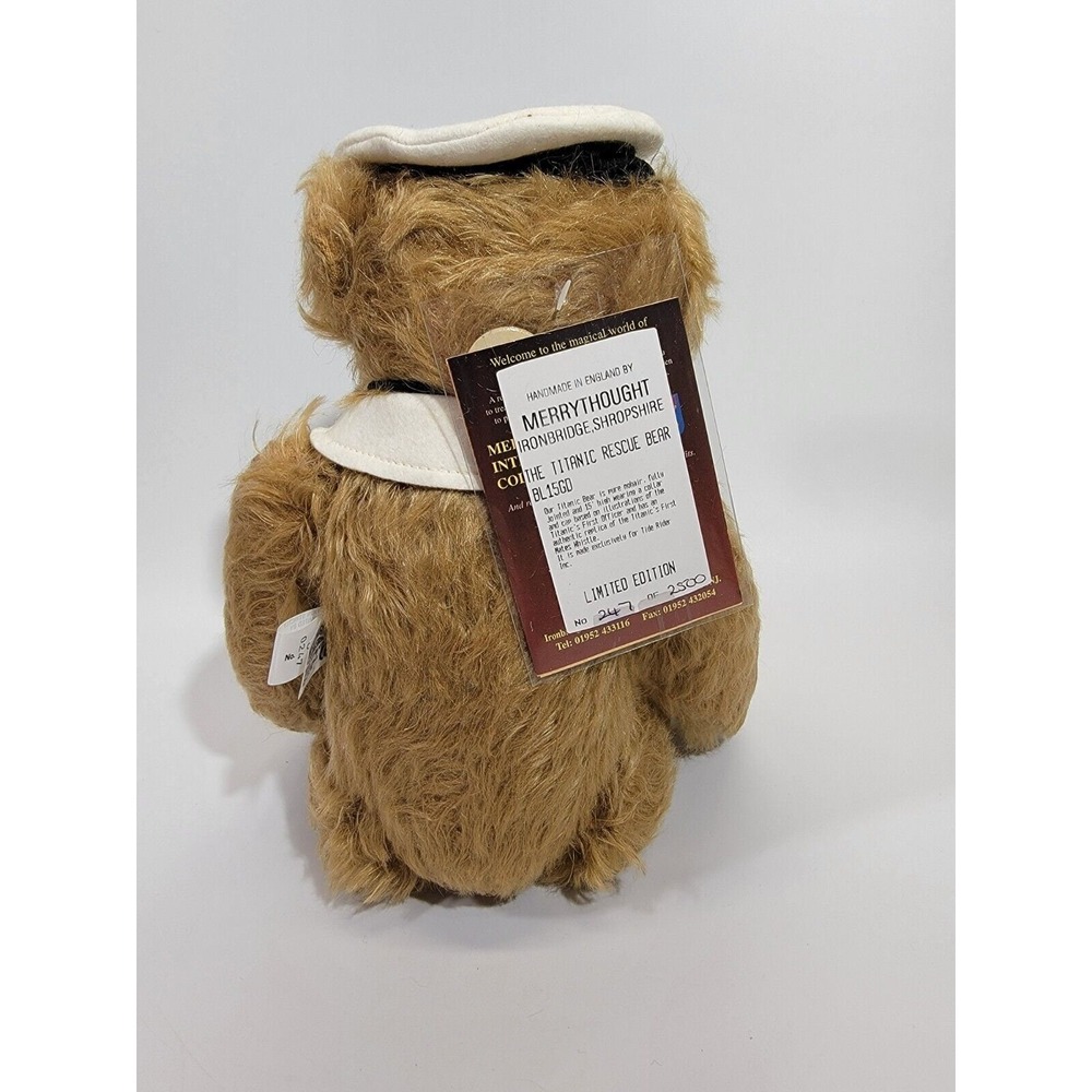 Vintage Merrythought Tide-Rider BL15GD 15" Mohair Titanic Rescue Bear w Whistle - Picture 8 of 10